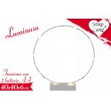 Cerchio Luminosa in Ferro Decorazione San Valentino 40x40x6cm. funziona con 2 batterie aa