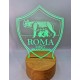 Lampada LED Personalizzabile  Roma in Plexiglass, Luce Notte RGB con Incisione Personalizzata, Idea Regalo per Tifosi - H 20 cm