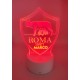 Lampada LED Personalizzabile  Roma in Plexiglass, Luce Notte RGB con Incisione Personalizzata, Idea Regalo per Tifosi - H 20 cm