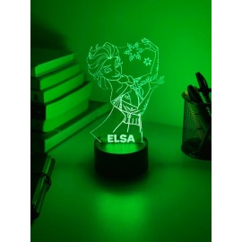 Lampada LED Frozen Personalizzabile in Plexiglass - Luce Notte RGB, Idea Regalo Elegante, Altezza 20 cm