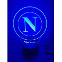 Lampada LED Napoli Calcio Personalizzabile in Plexiglass, Luce Notte RGB con Incisione, 20 cm - Idea Regalo Unica