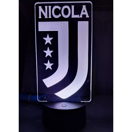 Lampada LED Juventus Calcio Personalizzabile in Plexiglass – Luce Notte con  Incisione Personalizzata, 20 cm, Idea Regalo