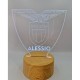 Lampada LED Personalizzabile Lazio Calcio - Luce Notte Plexiglass con Incisione Laser, Regalo Unico e Personalizzabile, 20 cm