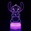 Lampada LED Stitch Personalizzabile con Nome - Plexiglass Inciso, Luce Notte RGB con Telecomando - Regalo Unico - Altezza 20 cm