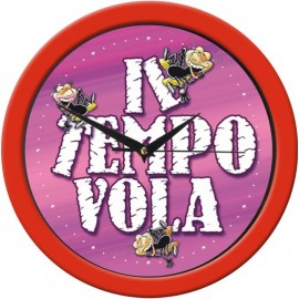 Orologio da Parete con Frase Umoristica "Il Tempo Vola" - Diametro 24 cm - Design Moderno e Divertente