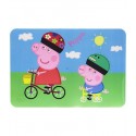 TOVAGLIETTA ALL'AMERICANA PEPPA PIG  IN PLASTICA MORBIDA ANTISCIVOLO RIPIEGABILE LAVABILE DA COLAZIONE PRANZO CM.44X30