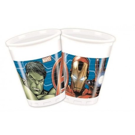 Set Bicchieri di Plastica Avengers Marvel 200ml (8 Pezzi) – Perfetti per Feste e Compleanni