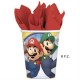 8 Bicchieri in Carta Super Mario 266 ml - Confezione da 8 Pezzi per Compleanni ed Eventi