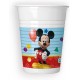 Bicchieri di Plastica Mickey Mouse Disney 200 ml - Set da 8 Pezzi per Feste e Compleanni