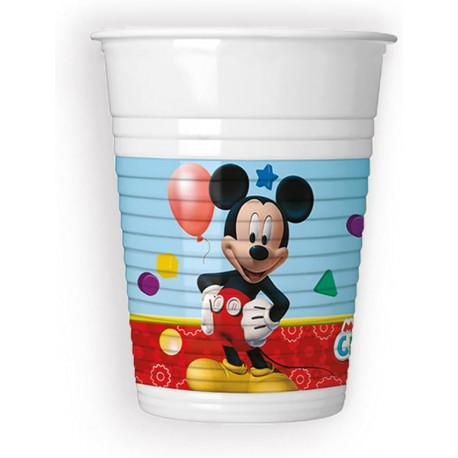 Bicchieri di Plastica Mickey Mouse Disney 200 ml - Set da 8 Pezzi per Feste e Compleanni