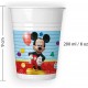 Bicchieri di Plastica Mickey Mouse Disney 200 ml - Set da 8 Pezzi per Feste e Compleanni