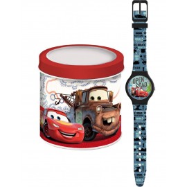 Orologio Analogico Bambino Disney Cars Saetta McQueen con Cinturino in Gomma e Scatola di Latta – Idea Regalo Perfetta