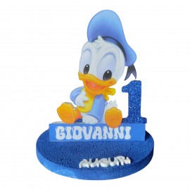 Sagoma Polistirolo con Nome e Numero Paperino Baby Disney - Decorazione Personalizzata per Feste