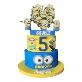 Torta Scenografica Personalizzata Minions Cattivissimo Me – Decorazione Compleanno con Nome, Numero in Legno 3D