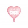 Pallone Foil 18" It's a Girl a Forma di Cuore - Diametro 45 cm, Perfetto per Baby Shower e Nascite