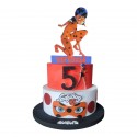 Torta Scenografica Personalizzata Miraculous Ladybug in Polistirolo - Decorazione Compleanno con Nome, Età