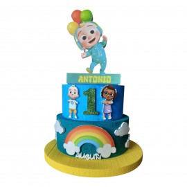 Torta Scenografica Cocomelon Disney - Decorazione Compleanno Bambini Personalizzabile