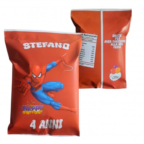 10-Buste Caramelle Personalizzate Spiderman – Regalini Fine Festa Compleanno per Bambini a Tema