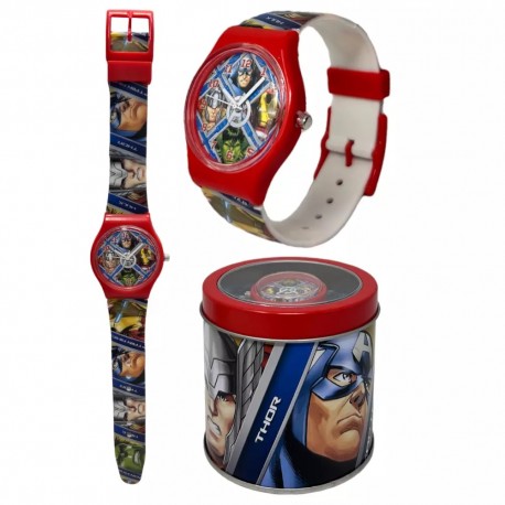 OROLOGIO SPIDERMAN UOMO RAGNO MARVEL DA POLSO ANALOGICO IN SCATOLA DI LATTA