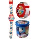 Orologio Analogico Mickey Mouse Disney con Cinturino in Gomma – Idea Regalo Bambino in Scatola di Latta Colorata