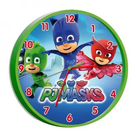 OROLOGIO DA PARETE PJ MASKS SUPER PIGIAMINI DIAMETRO CM. 24 CAMERETTE BAMBINI