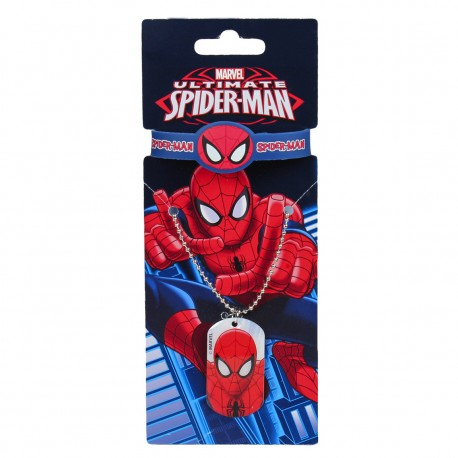 Collana con Bracciale e pendolo Spiderman Marvel Super Eroi Idea Regalo Bambino