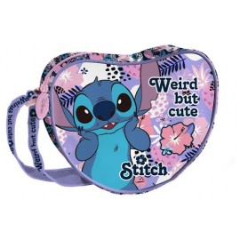 Borsa Passeggio con Tracolla a Forma di Cuore di Stitch 17x14 cm - Accessorio Moda per Bambini, Pratica e Colorata