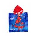 Poncho Asciugamano con Cappuccio Marvel Spiderman - Accappatoio Super Morbido per Bambini, Multicolore, 110x55 cm