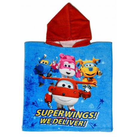 PONCHO MARE SUPER WINGS DISNEY  ASCIUGAMANO ACCAPPATOIO MICROCOTONE CM110X55 100%PL