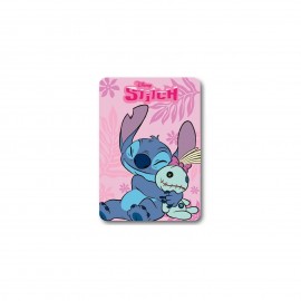 Plaid Disney Stitch Rosa - Coperta Morbida in Pile per Bambini 100x140 cm - Calda e Confortevole per Bambina