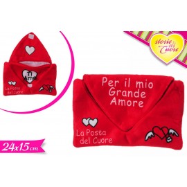 Busta Porta Messaggio con Zip "Ti Amo" in Peluche 15 cm - Idea Regalo Romantica per il Tuo Grande Amore