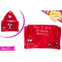 Busta Porta Messaggio con Zip "Ti Amo" in Peluche 15 cm - Idea Regalo Romantica per il Tuo Grande Amore