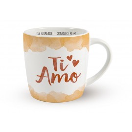 TAZZA LARGA CON FRASE (TI AMO ) IN CERAMICA CONFEZIONE REGALO