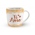 Tazza Larga in Ceramica con Frase "Ti Amo" - Senza Manico, Confezione Regalo, Adatta a Microonde e Lavastoviglie