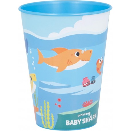 Bicchiere in Plastica Baby Shark 260 ml per Bambini - Ideale per Scuola e Tempo Libero