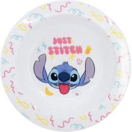 Piatto Fondo 16 cm Stitch Disney - Plastica Alimentare, Adatto al Microonde, Facile da Pulire e Riutilizzabile per Bambini