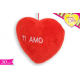 Cuscino Cuore Rosso in Peluche con Frase 'Ti Amo' - 40 cm, Scritta Ricamata