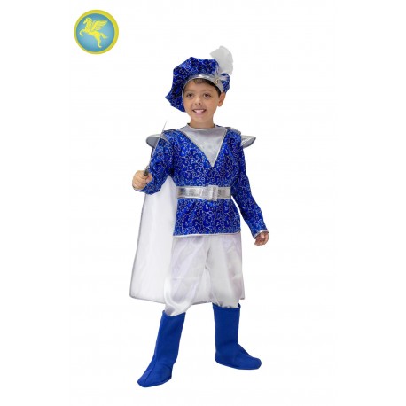 Costume Carnevale Bambino Principe Royal Deluxe con Mantello, Cappello e Accessori – Taglie 3-8 Ann