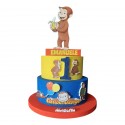 "Torta Scenografica in Polistirolo Curioso Come George - Personalizzata con Nome ed Età del Festeggiato"