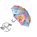 Ombrello Lungo Principesse Disney Bambina Antivento Manuale 42cm con 8 Raggi in Fibra Resistente