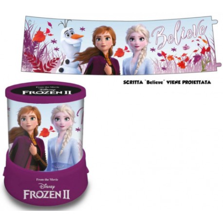 Lampada Notturna Frozen Disney per Bambine – Proietta Immagini sul Soffitto, Funzionamento a Batterie