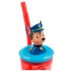 Bicchiere con Cannuccia Ripiegabile Paw Patrol 3D, BPA Free, 360 ml - Tazza Bambini Sicura e Colorata