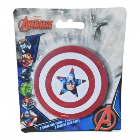 SET DA DUE GOMMA PER CANCELLARE AVENGERS CAPITAN AMERICA MARVEL