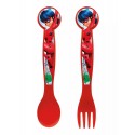 Set di Posate LadyBug Miraculous Disney per Bambini - Cucchiaio e Forchetta in Plastica, Ideali per Casa e Asilo