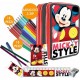 Kit Scuola Disney Mickey Mouse - Zaino Estensibile Ergonomico + Astuccio 3 Zip Accessoriato