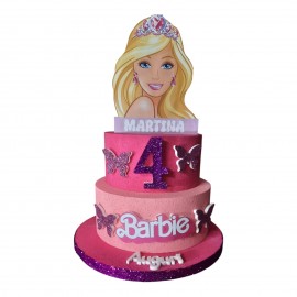 Torta Scenografica Barbie Personalizzata in Polistirolo - Decorazione di Compleanno con Nome e Età,