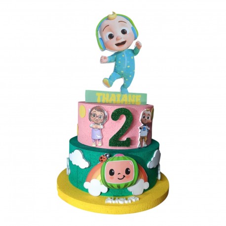 Torta Scenografica Cocomelon Disney - Decorazione Compleanno Bambini Personalizzabile