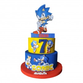 Torta Scenografica Sonic per Compleanno Bambini – Personalizzabile con Nome ed Età