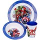 SET PAPPA 3 PEZZI SPIDERMAN MARVEL PIATTO FONDO PIANO BICCHIERE PER MICROONDE CONFEZIONE REGALO