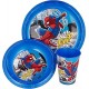 Set Pappa 3 Pezzi Spiderman Marvel: Piatto Piano, Piatto Fondo e Bicchiere in Plastica – Ideale per Bambini"